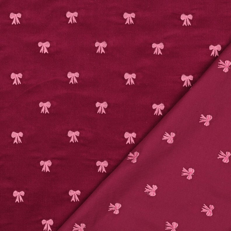 Baby Cord embroidered bows | Poppy Fabrics – carmine, image number 4