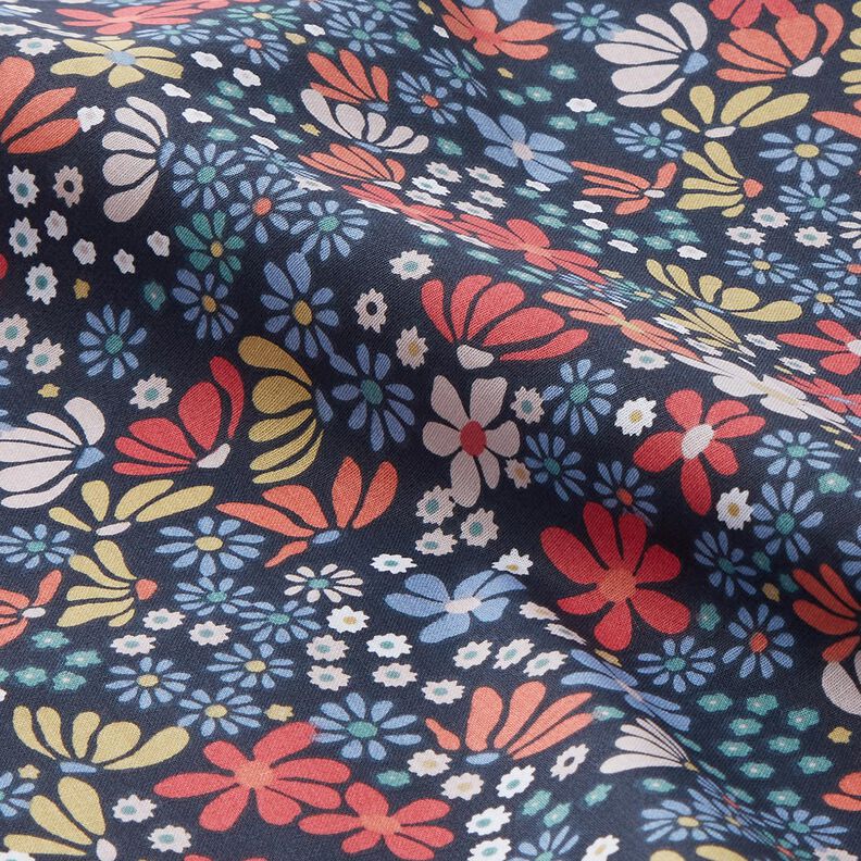 Cotton Cretonne assorted flowers – midnight blue,  image number 2