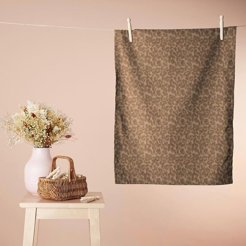 Towelling Fabric Stretch leopard print – light brown, image number 7