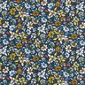 Cotton Cretonne small flowers – sunglow/navy blue,  thumbnail number 1