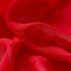 Metallic pinstripe chiffon dobby – red/metallic silver, 