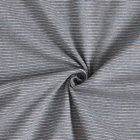 Ribbing Tubular fabric narrow stripes – ocean blue/silver, 
