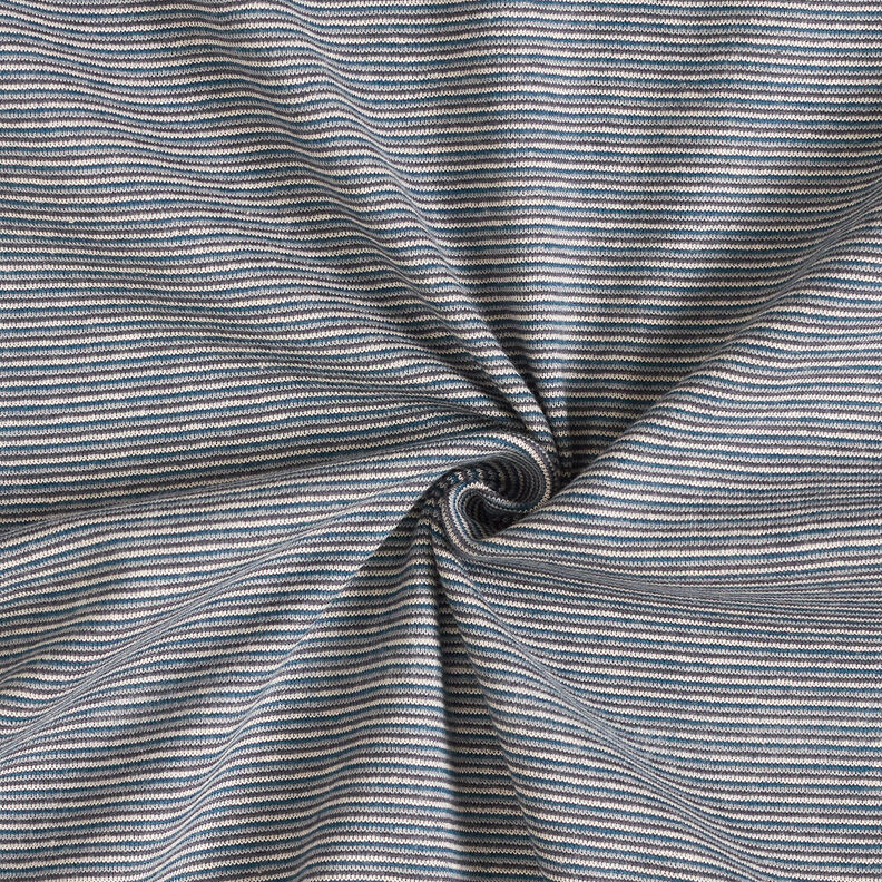 Ribbing Tubular fabric narrow stripes – ocean blue/silver,  image number 1
