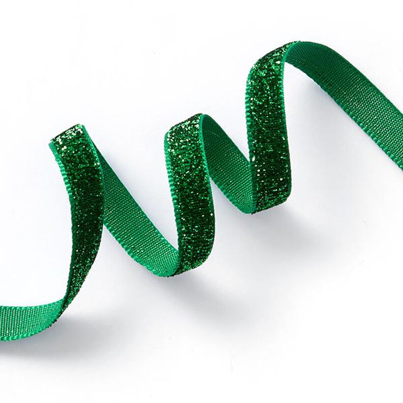 Velvet ribbon Metallic [10 mm] – fir green,  image number 1