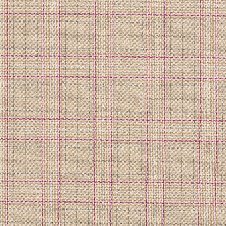 Viscose Blend Prince of Wales check with lurex – almond/grape,  image number 1