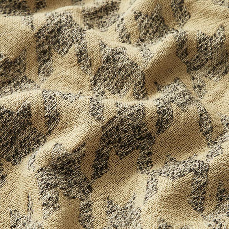 Large double weave houndstooth – beige/grey,  image number 2