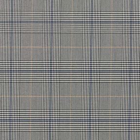 Glen Plaid Stretch Viscose – grey/indigo, 