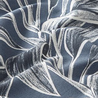 Decor Fabric Canvas Exotic Leaf Sketches – steel blue, 