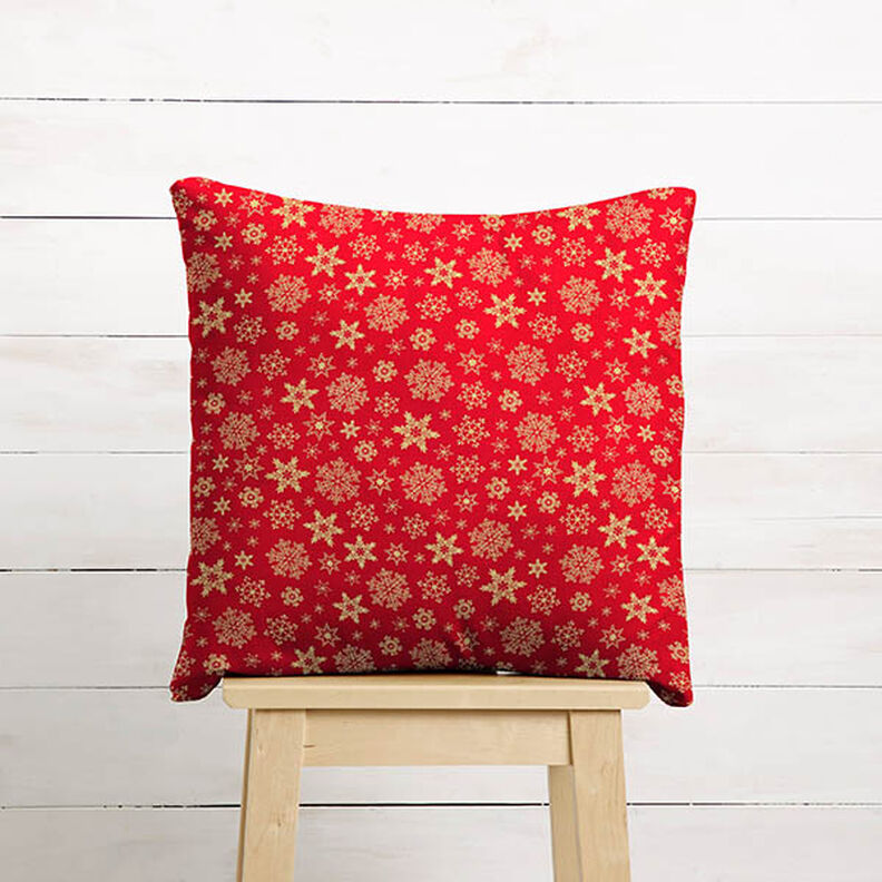 Cotton Poplin Snow Crystals – red/gold, image number 8