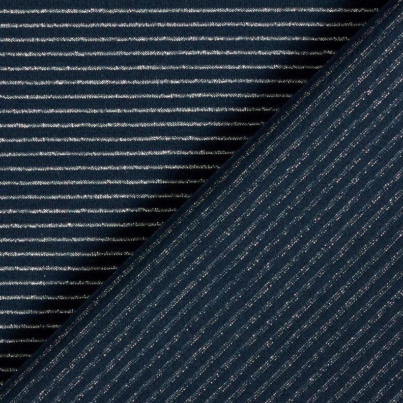 Lurex stripes cotton jersey – midnight blue/silver, image number 4