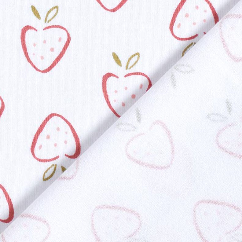 Cotton Jersey Stylised Strawberries – white/pink,  image number 4