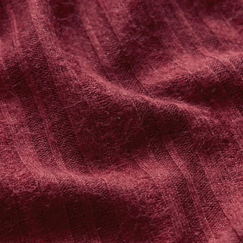 Plain ribbed knit – burgundy,  image number 3