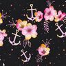 Cotton Jersey maritime flowers | Glitzerpüppi – black/purple,  thumbnail number 7
