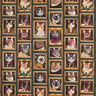 Decor Fabric Half Panama Cat portraits – dark green/gold,  thumbnail number 1