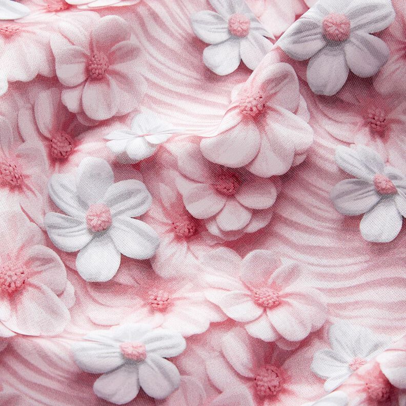 Cotton Poplin confectionary flowers Digital Print – light dusky pink,  image number 2