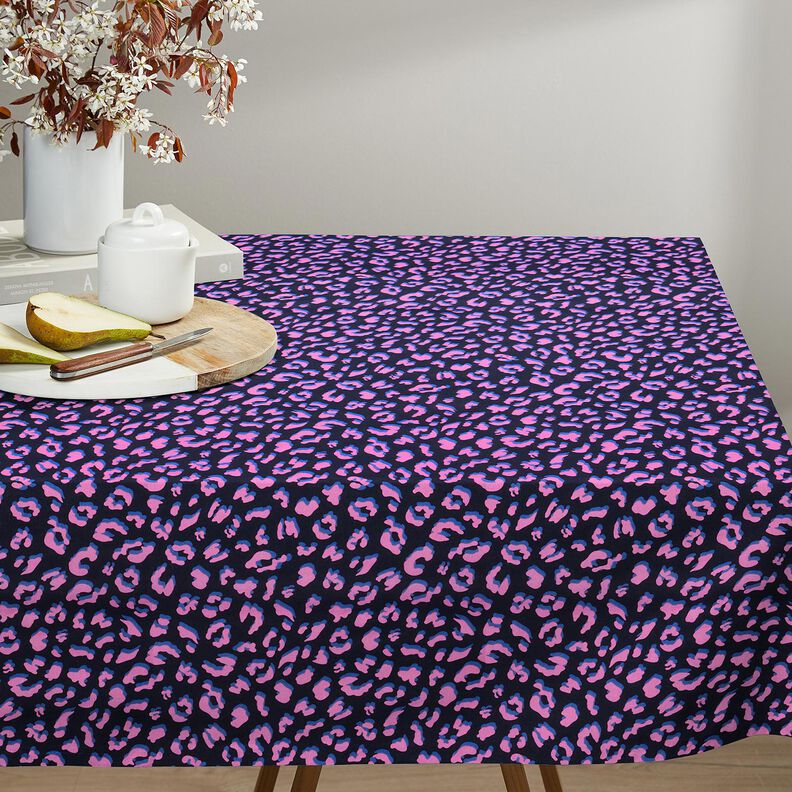 Coated Cotton abstract Leo | Poppy Fabrics – midnight blue/pink, image number 6