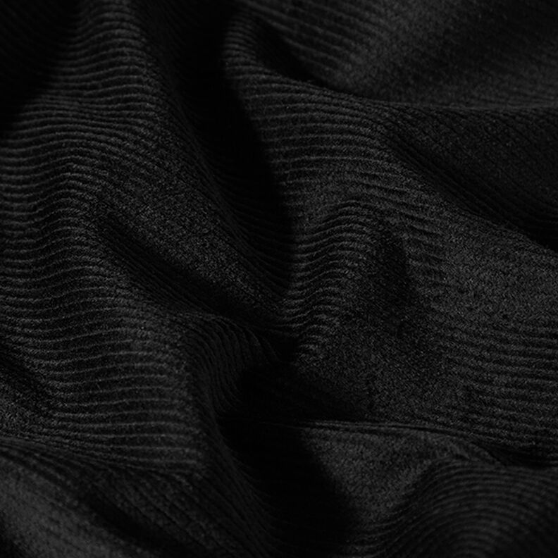 Stretchy Genoa Cord, pre-washed – black,  image number 2