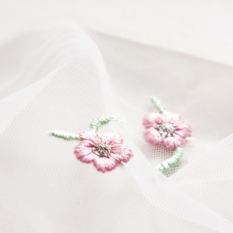Soft Mesh embroidered flowers – white/rosé, image number 6