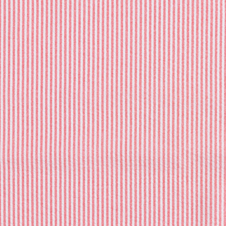 Seersucker Stripes Cotton Blend – red/offwhite,  image number 1