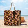 Decor Fabric Half Panama colourful flowers – aubergine/light orange,  thumbnail number 7