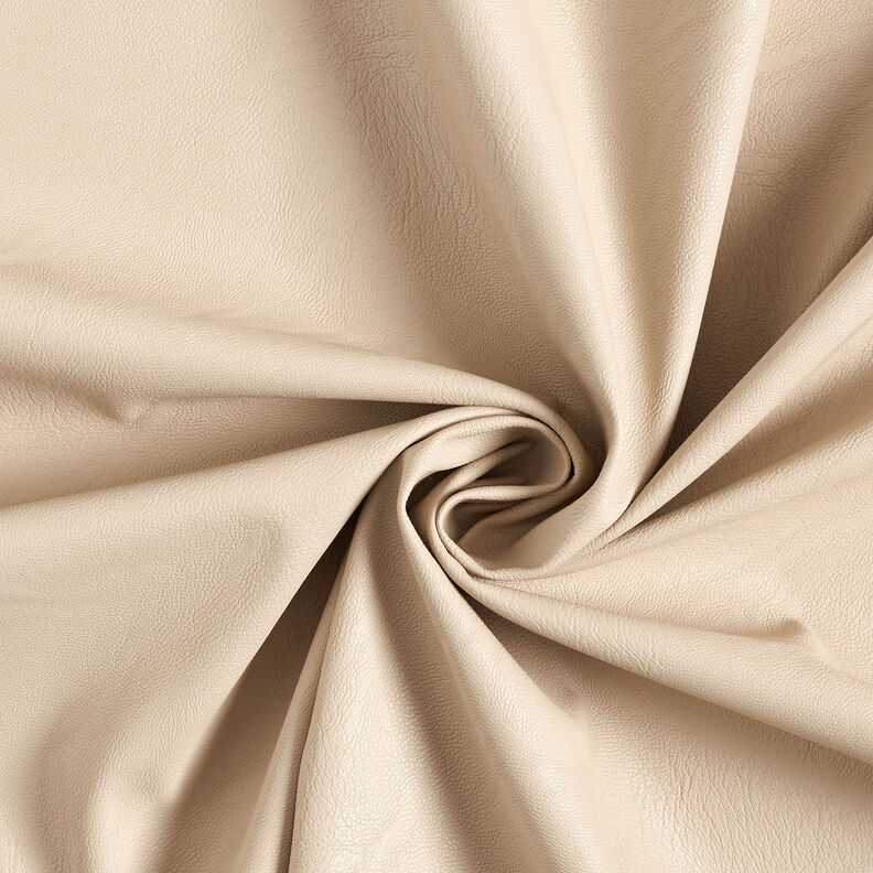 Stretch imitation leather plain – beige,  image number 1