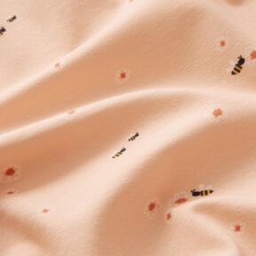 Cotton Jersey bees in the meadow Digital Print – light beige, 
