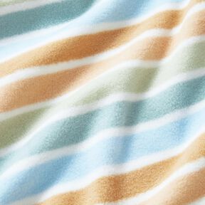 Anti-Pilling Fleece colourful stripes – white/green, 