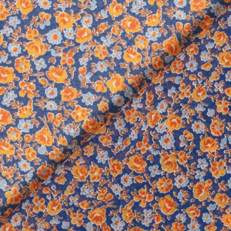 Chiffon millefleurs – indigo/orange,  image number 4