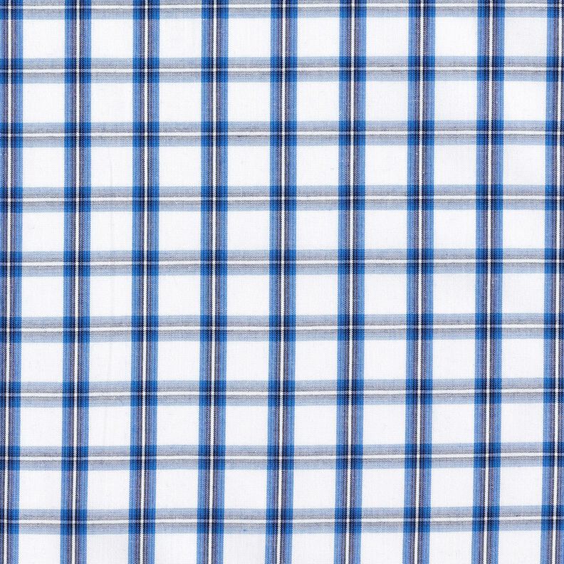 Cotton fabric shirt check – white/blue, image number 1