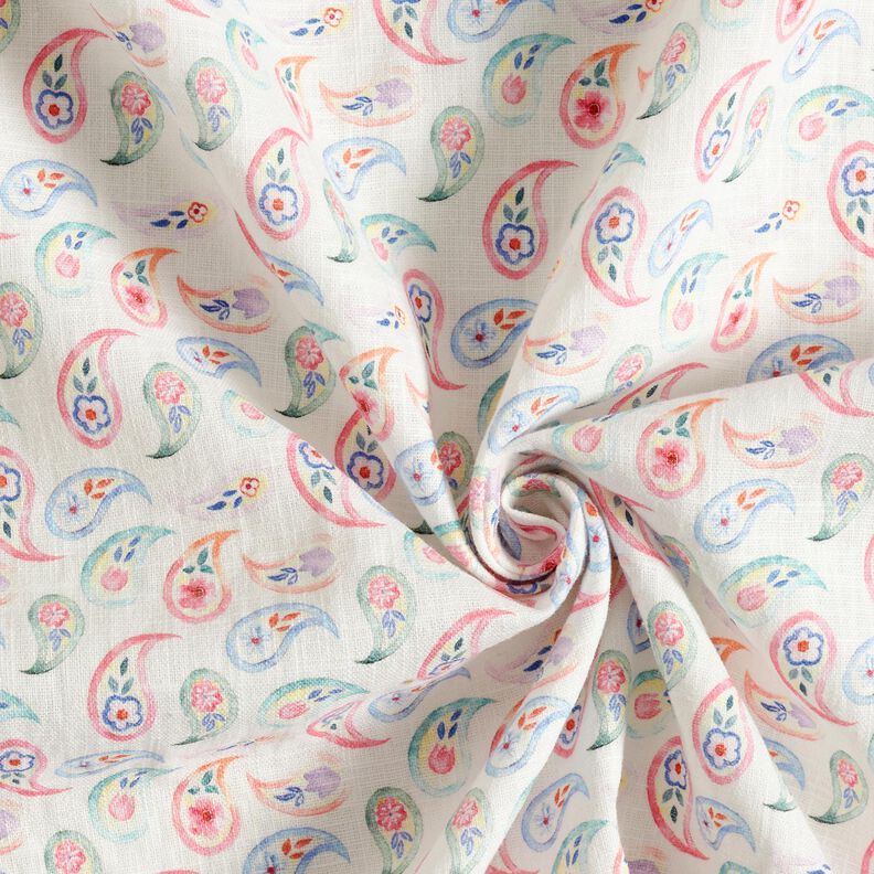Paisley linen blend – ivory/pink,  image number 3