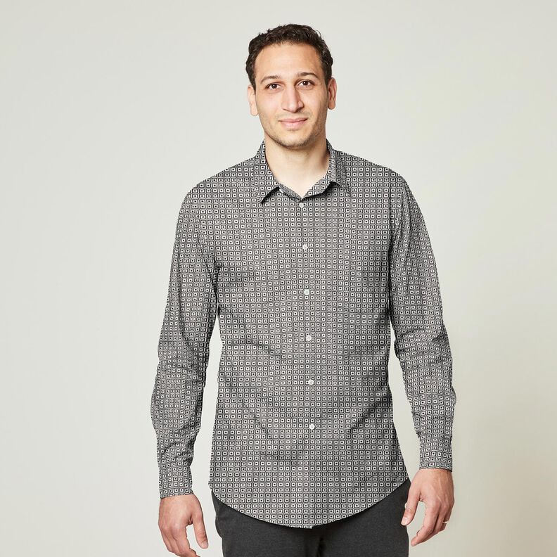 Shirt fabric square – black/white, image number 6