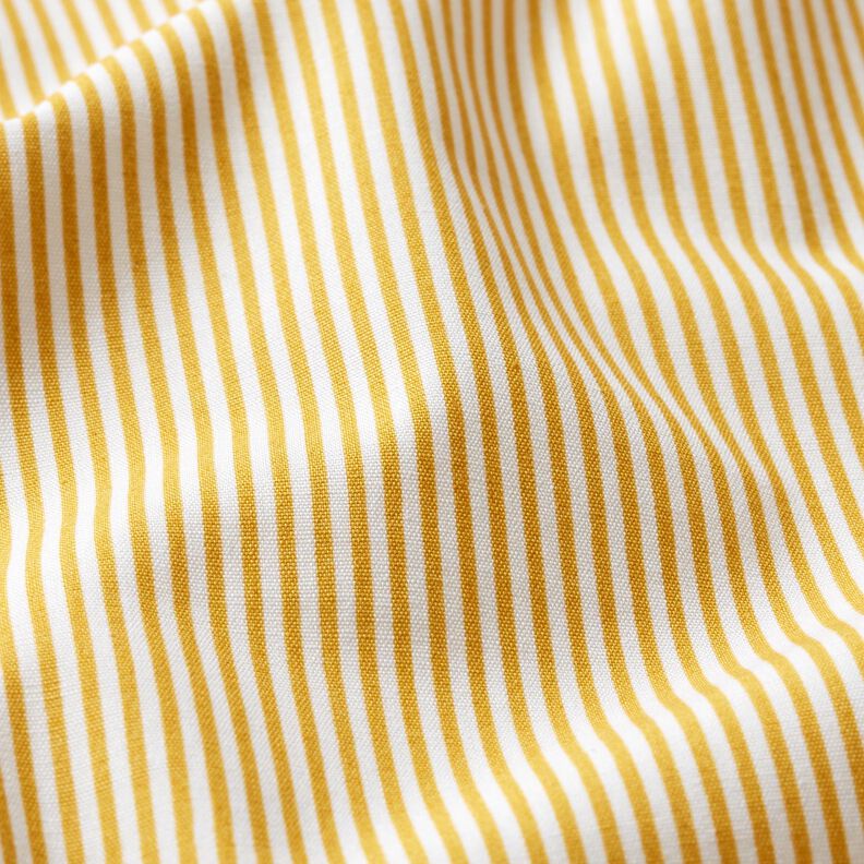 Cotton Poplin Mini stripes – curry yellow/white,  image number 2
