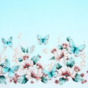 Cotton Jersey butterfly meadow | Glitzerp&uuml;ppi  &ndash; light turquoise/ice blue, 
