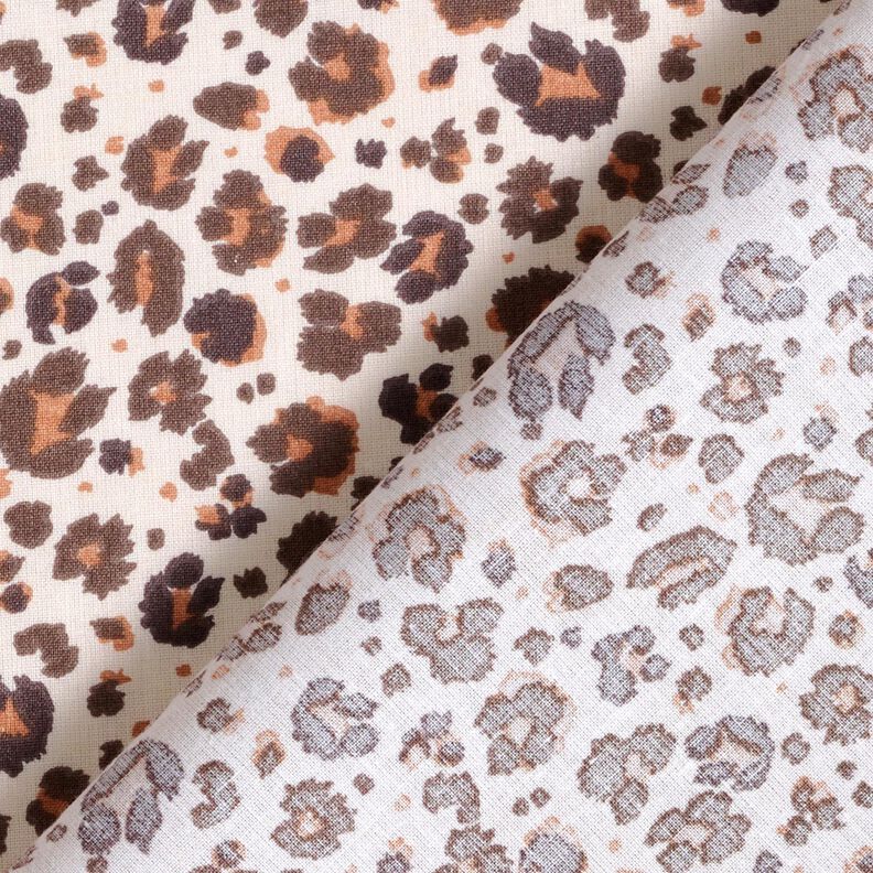 Cotton Cretonne large leopard spots – medium brown/light beige,  image number 4