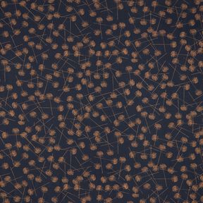 Cotton Jersey Abstract Plants – blue-black/light brown, 
