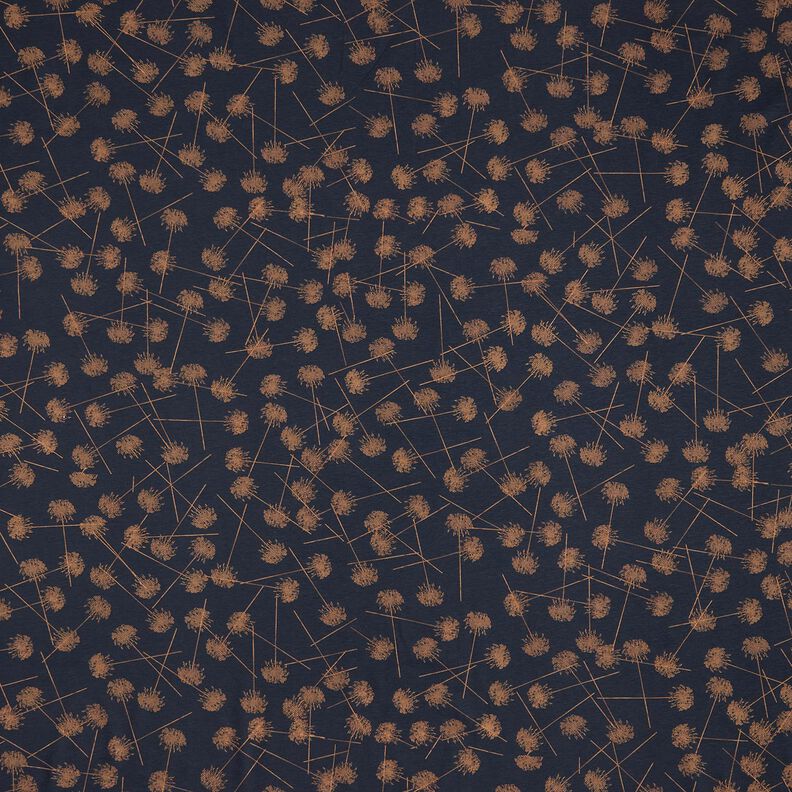 Cotton Jersey Abstract Plants – blue-black/light brown,  image number 1