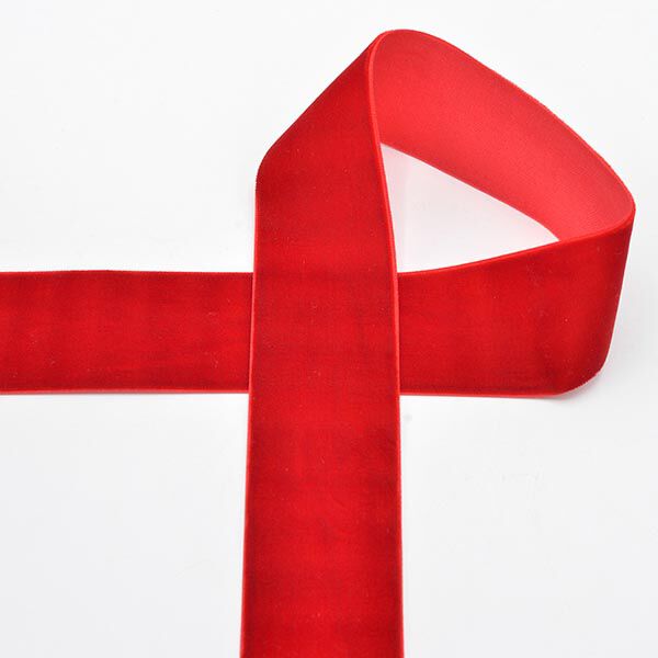 Velvet ribbon [36 mm] – red,  image number 1