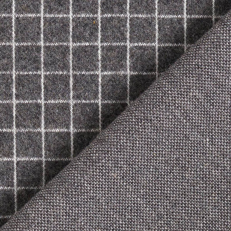 Jacquard knit brushed grid check – dark grey,  image number 5