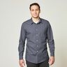 Shirt fabric double check – navy blue/burgundy,  thumbnail number 6