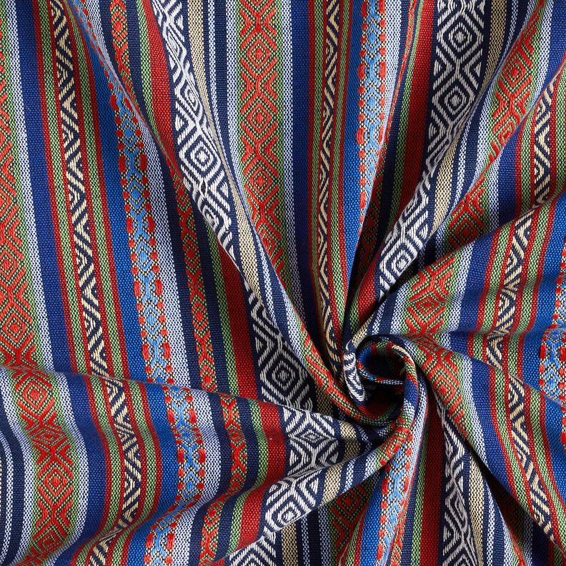 Decor Fabric Jacquard abstract stripes – navy blue/carmine, image number 3