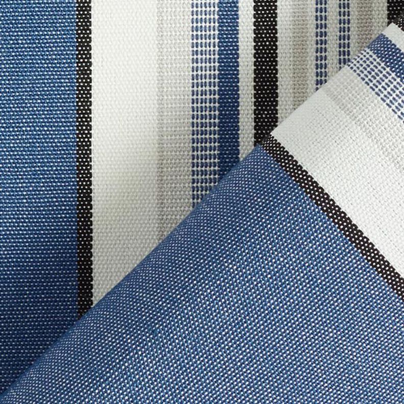 Awning Fabric Wide and Narrow Stripes – denim blue/white,  image number 4