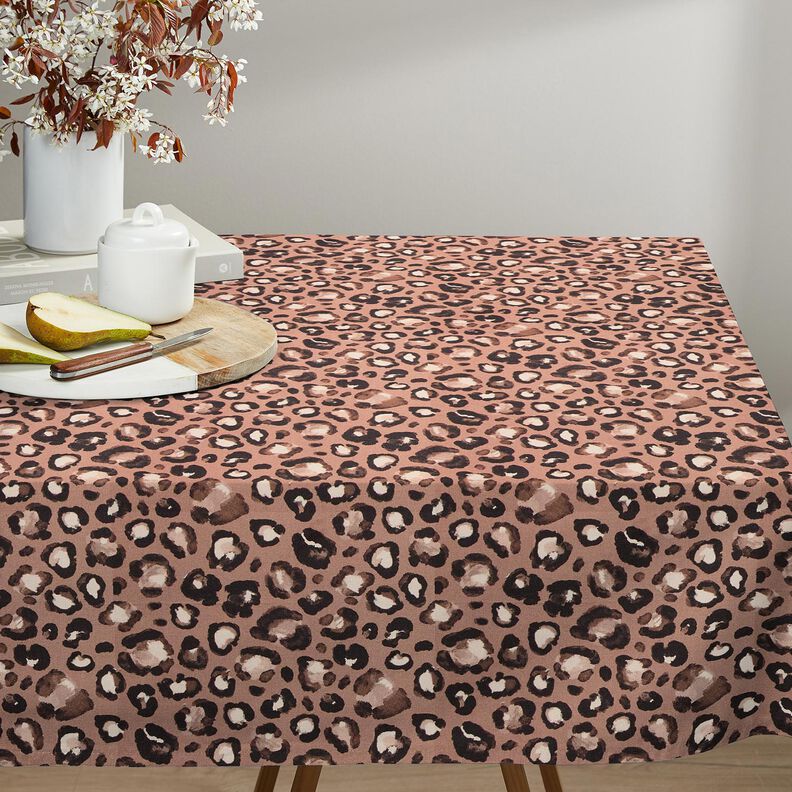 Decor Fabric Canvas Leopard polka dots – cinnamon/black, image number 5