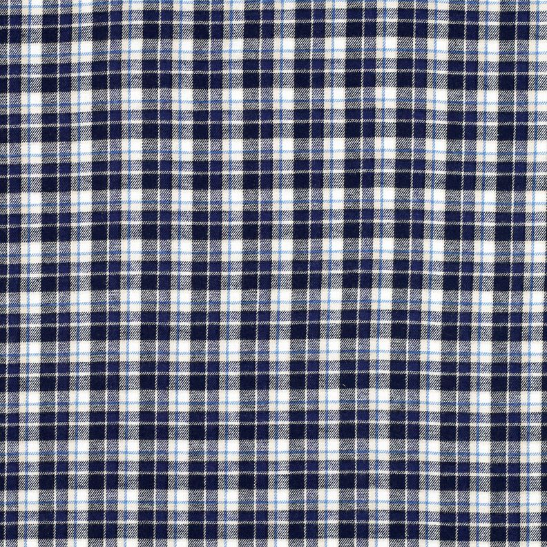 Cotton Flannel small check – navy blue/offwhite, image number 1