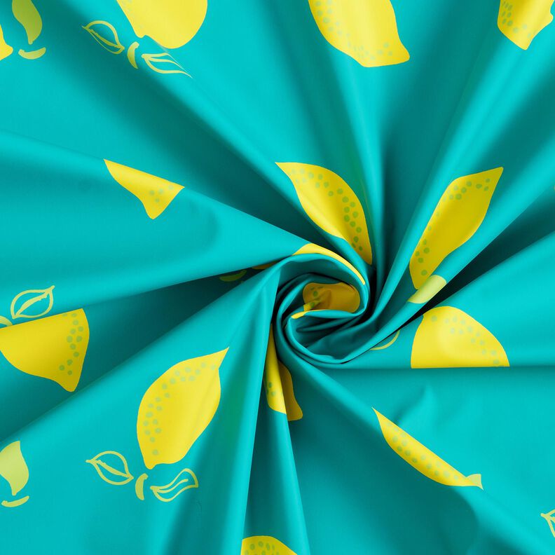 Raincoat Fabric lemons – peppermint/lemon yellow,  image number 4