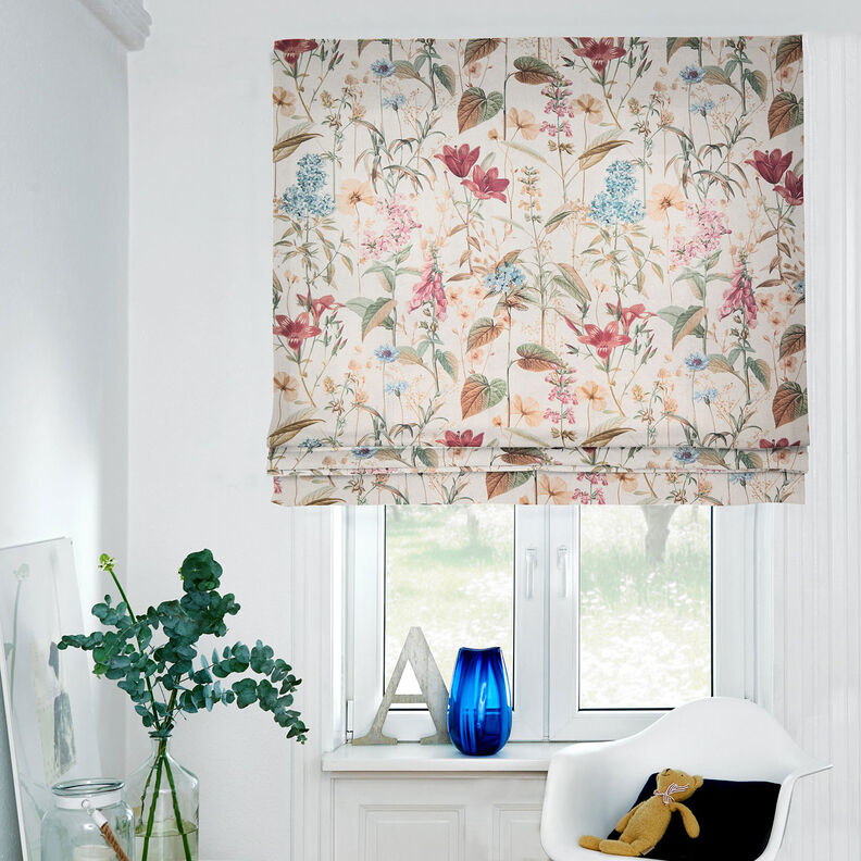 Decor Fabric Half Panama Field of flowers – natural, image number 7