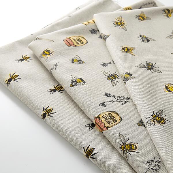 Decor Fabric Half Panama Bees and Honey – natural,  image number 5