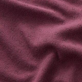 Fine Jersey Knit with Openwork – aubergine, 