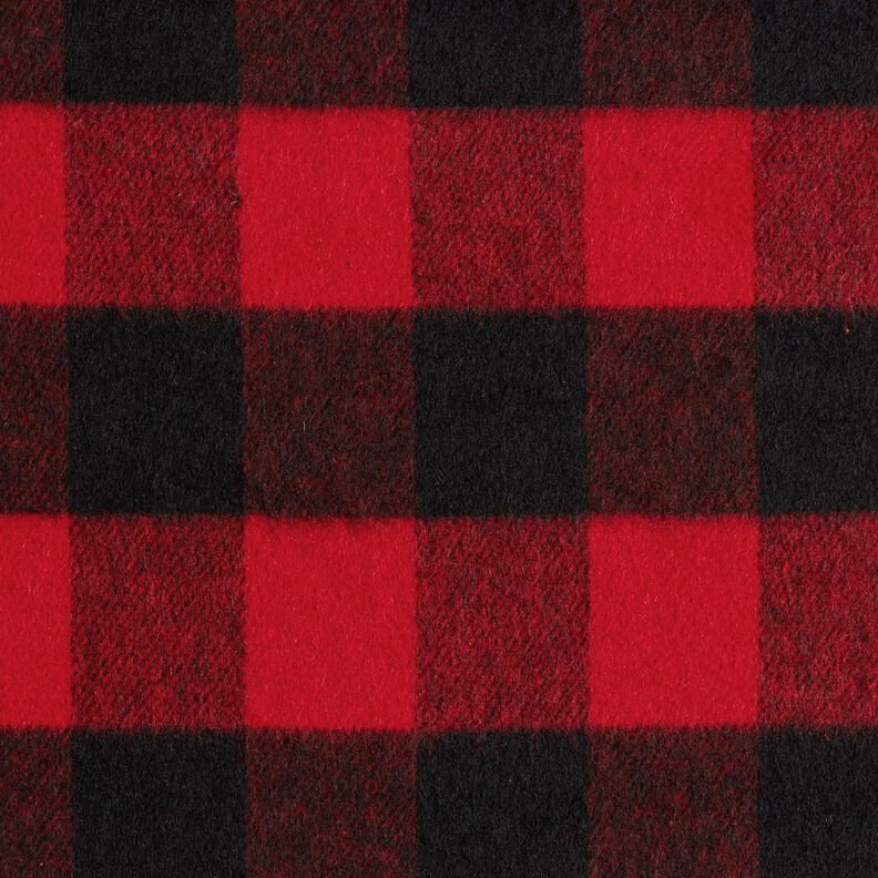 Coating Fabric Tartan – red/black,  image number 1