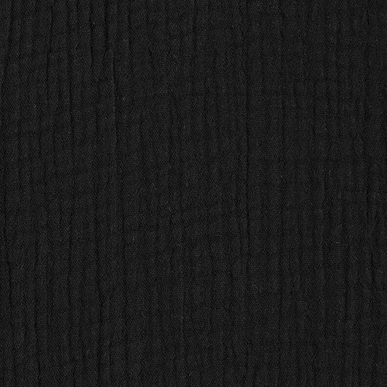 GOTS Triple-Layer Cotton Muslin – black,  image number 4