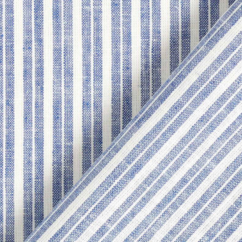 Linen Cotton Blend Wide Stripes – denim blue/offwhite,  image number 4